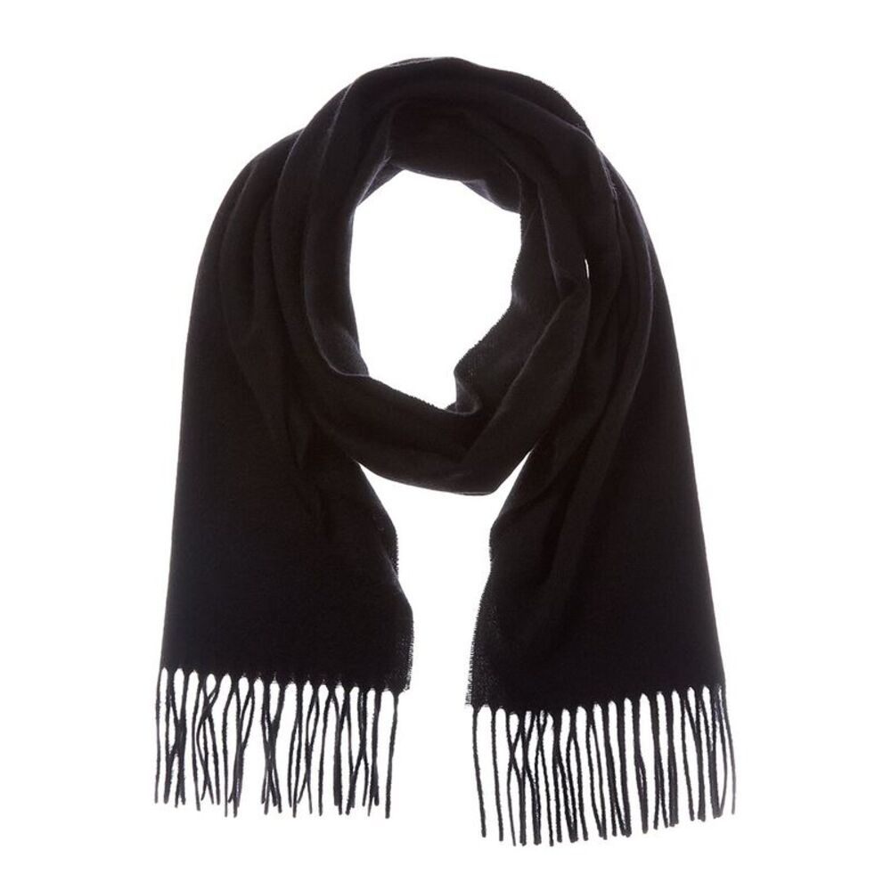 Amicale Cashmere Solid Cashmere Scarf, Black